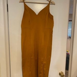 Express Mustard Gold Evening Dress